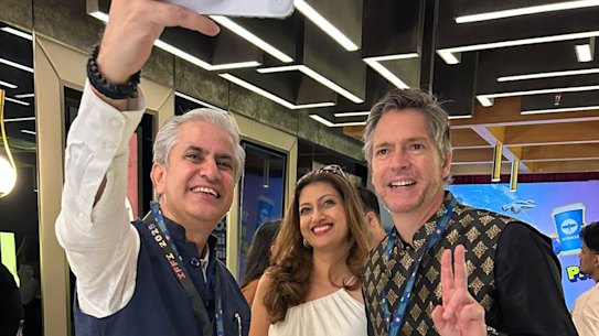 Lord Mayor Nick Reece poses for photos during his visit to India.