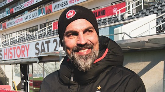 Markus Babbel takes in Western Sydney's brand new digs at Bankwest Stadium. 