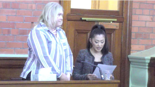 Binnie Carter from the Moree Community Service Centre, giving evidence at the ice inquiry. 
