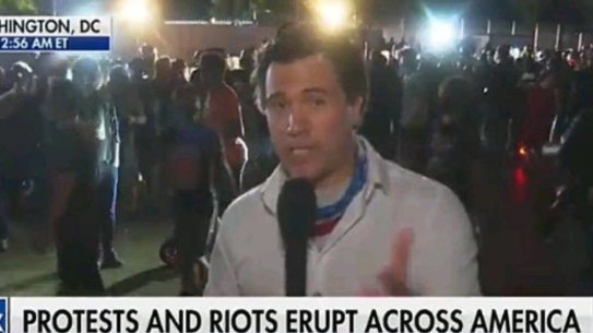 Fox News reporter Leland Vittert before being attacked during a demonstration at the White House as part of American unrest following the death of George Floyd. Source: Fox News