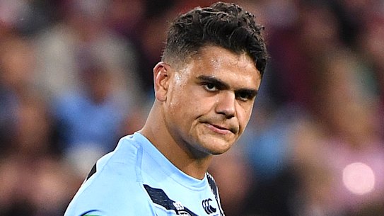 Under pressure ... The Blues are worried about the form of Latrell Mitchell heading into Origin II.