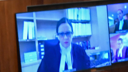 County Court judge Trevor Wraight conducts a plea hearing, with lawyers and the accused appearing via videolinks.