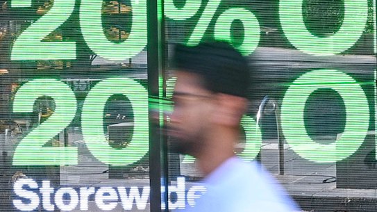 Sales in Melbourne’s CBD.