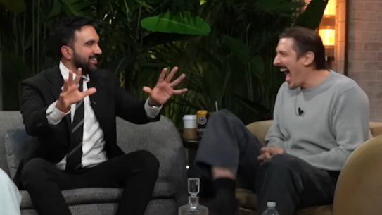 Zohran Mamdani appears on the Flagrant podcast, with comedian Andrew Schulz.