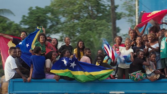 Solomon Islanders attend the Pacific Games in Honiara.