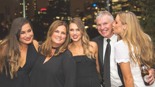 Danny Frawley with his wife Anita and their three daughters. 