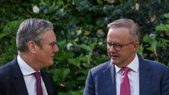 Keir Starmer and Anthony Albanese chat during the Australian prime minister’s visit to London in May 2023.