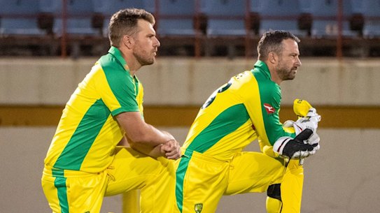 Aaron Finch and Matthew Wade in St Lucia.