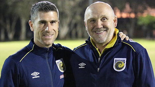 Manchester United assistant Mike Phelan (right) was formerly a sporting director of Central Coast.