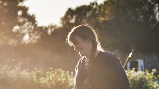 Paulette Whitney grows food in the foothills of Mount Wellington in Tasmania