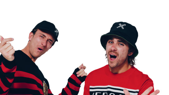 Jack Steele (at left) and Matt Ford: “It was never in our vision to go into this [fashion] stuff. We were just making skitty videos, dancing around.”