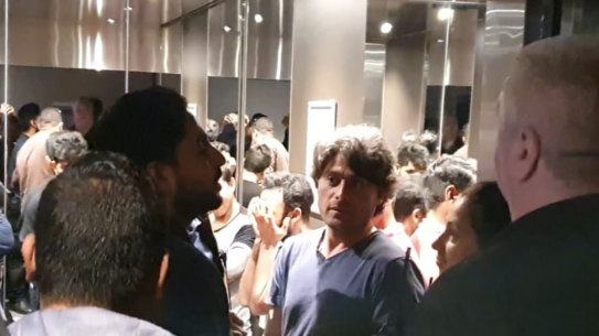 Meetings are held in narrow communal spaces in the Mantra Hotel, where Medevac refugees fear contracting the deadly coronavirus.