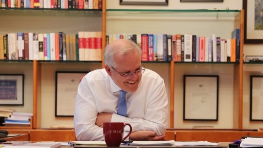 PM Scott Morrison calling US President-elect Joe Biden to congratulate him. 