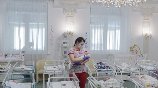 During the pandemic, many parents could not get to Ukraine to pick up babies due to border closures
