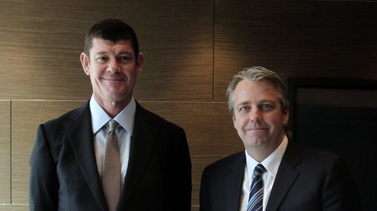 Crown's James Packer with Todd Nisbet in 2019..