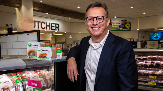 Nick Hazell, the ceo of v2food, says the new plant-based ‘chicken’ range has been 18 months in development. 
