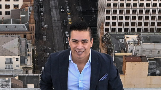 Richard Vargas, chief executive of United Solar Group on the rooftop of 9 Flinders Lane where the business plans to install solar panels. 