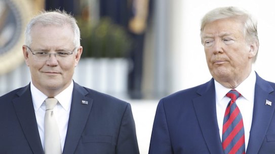 Prime Minister Scott Morrison and US President Donald Trump at the White House during a rare state visit for the Australian leader.