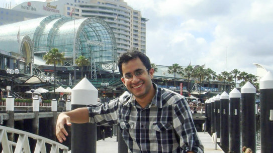 Daksh Tyagi pictured in 2006, soon after he arrived in Australia as a international student. 