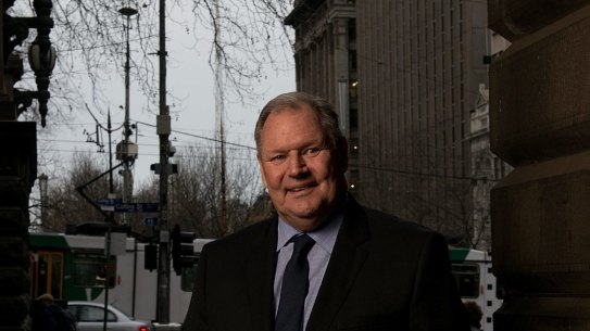 MELBOURNE, AUSTRALIA - JULY 14:  Melbourne Lord Mayor Robert Doyle poses for a photo on the portico of the Town Hall on July 14, 2015 in Melbourne, Australia.  (Photo by Jesse Marlow/Fairfax Media)