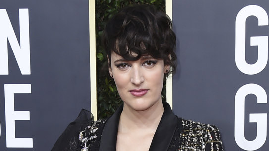 Fleabag creator and star Phoebe Waller-Bridge arrives at the 77th annual Golden Globe Awards.