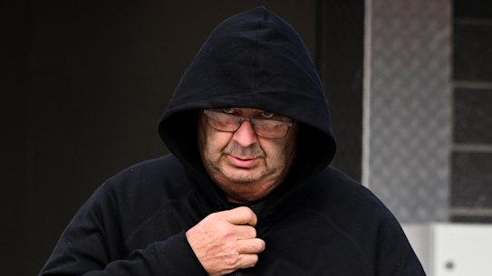 Brett Button leaves Cessnock Police Station on Tuesday afternoon.