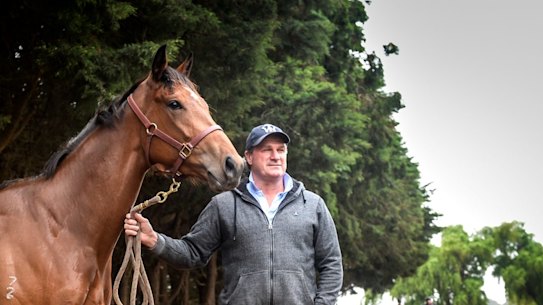 Darren Weir has opened up his Baringhup property for horses affected by the bushfires. Pictured with Melbourne Cup winner Prince Of Penzance.