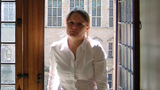Novelist Gretchen Shirm during her United Nations internship in 2006.