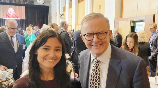 Yasmine Pool and Anthony Albanese bumped into each other at the tea urns. She says he listened to her.