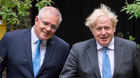 Prime Minister Scott Morrison and British Prime Minister Boris Johnson announced an in-principle deal in June.
