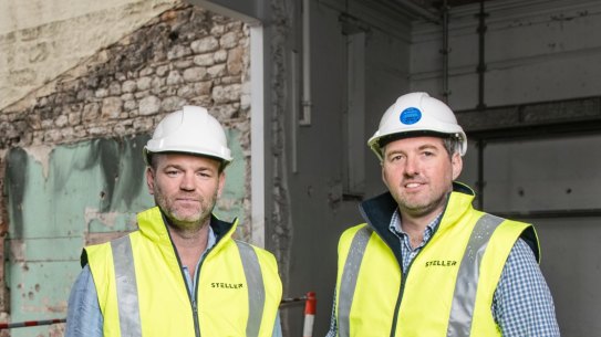 Continental Hotel hotelier Julian Gerner and Steller's Simon Pitard on site.