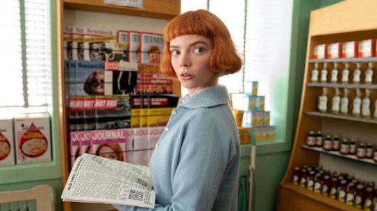 Popular when everyone had to stay home for entertainment: Anya Taylor-Joy in The Queen's Gambit.