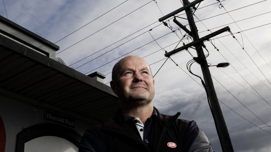 Ian Mahncke says he only saw a slight boost in trade when nearby wind farms were constructed and is worried what the landscape will look like if it becomes covered in turbines.