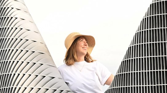 Signatory, April Pine, with her work Sway. 