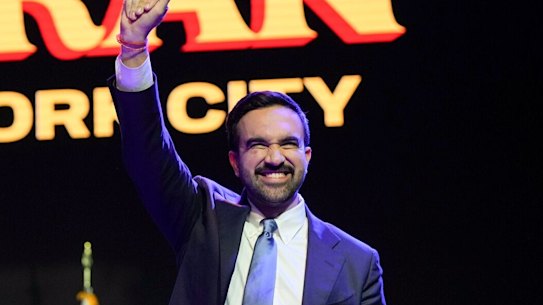 Zohran Mamdani claims victory in the New York City mayoral election.