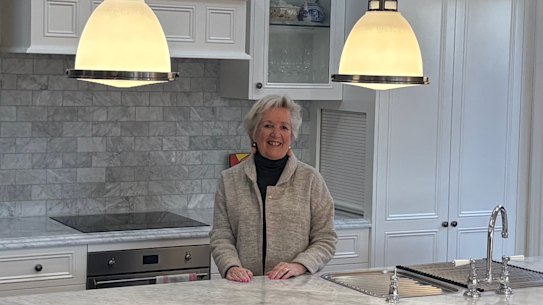 Jane Caro in the kitchen of her new house.
