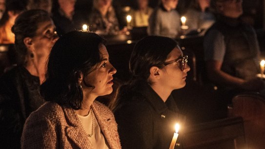 Great Easter Vigil and Lighting of the New Fire held at St James Church in St James Square Sydney on Easter Sunday, 2023. 