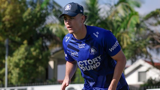 Lachlan Galvin trains at Belmore with Canterbury Bulldogs.