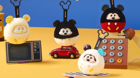 Disney Mickey Mouse Fun Life Collection keychains were among the non-compliant Labubu-style products containing button batteries removed from Miniso’s shelves by Consumer Affairs Victoria.