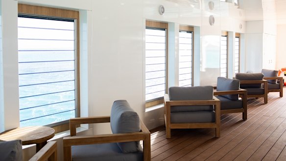 Inside the pontoon.