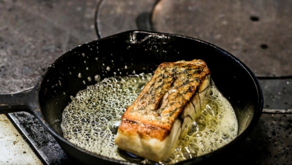 Before cooking, place filleted, scaled fish skin-side down on kitchen paper and leave it to dry out in the fridge for two hours.