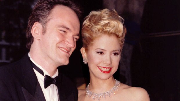 Tarantino with then partner Mira Sorvino at the 1996 Academy Awards.