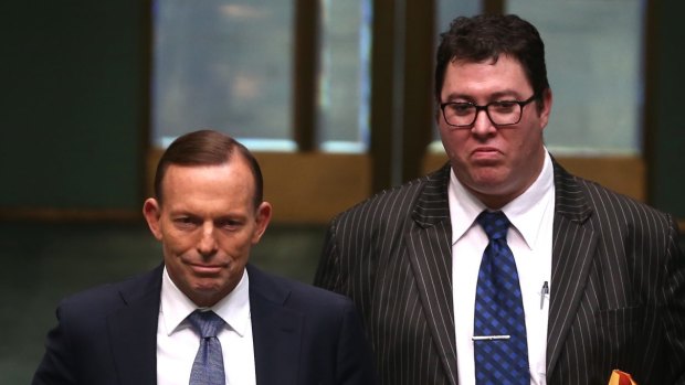 Member for Dawson George Christensen with Prime Minister Tony Abbott in Canberra.