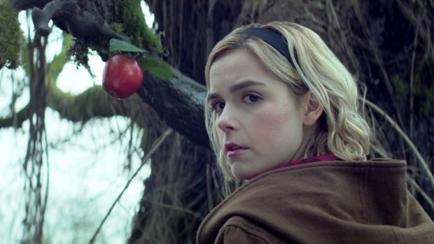 Kiernan Shipka in the title role of The Chilling Adventures of Sabrina.
