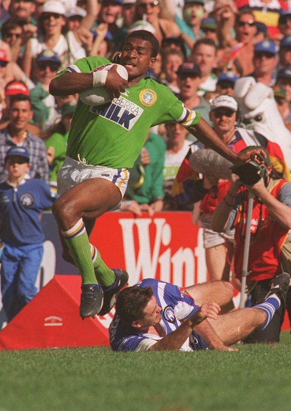 Noa Nadruku in his heyday for the Canberra Raiders.