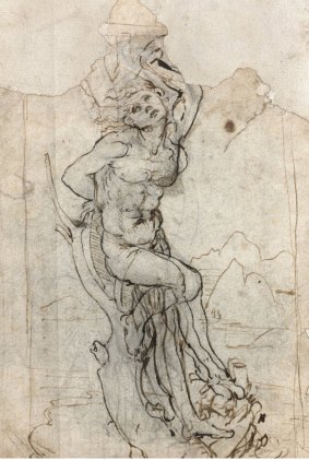 A long-lost drawing of the martyred St Sebastian by Leonardo da Vinci.