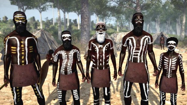 Painted Aboriginal men from  Virtual Songlines.