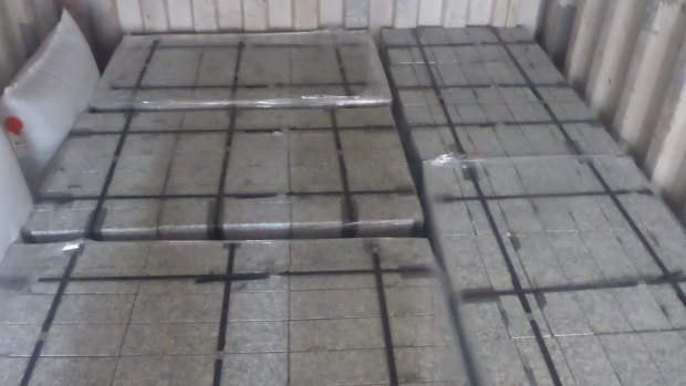 Australian Border Force officers inspected a large consignment from Spain, where they located and seized 21 kilograms of cocaine concealed in tiles.