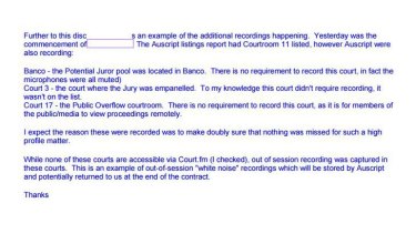 Emails within the Queensland Department of Justice and Attorney General reveal concerns over court recordings by private operator Auscript.