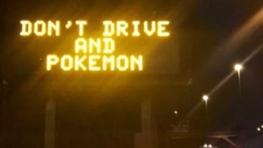 VicRoads signs are targeting drivers tempted by the popular Nintendo video game. 